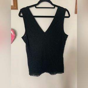 The Limited Black See Thru Beaded Sleeveless Blouse Size Large